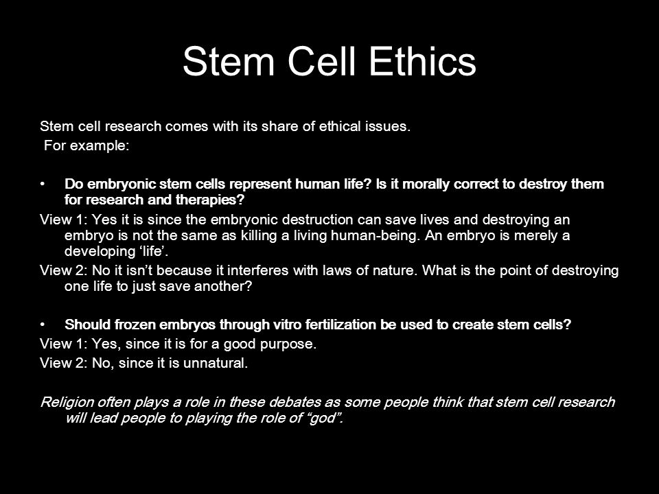 arguments for stem cell research